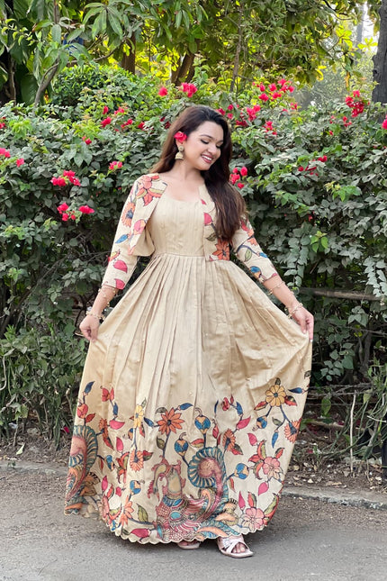 A stunning beautiful Kalamkari gown SS710