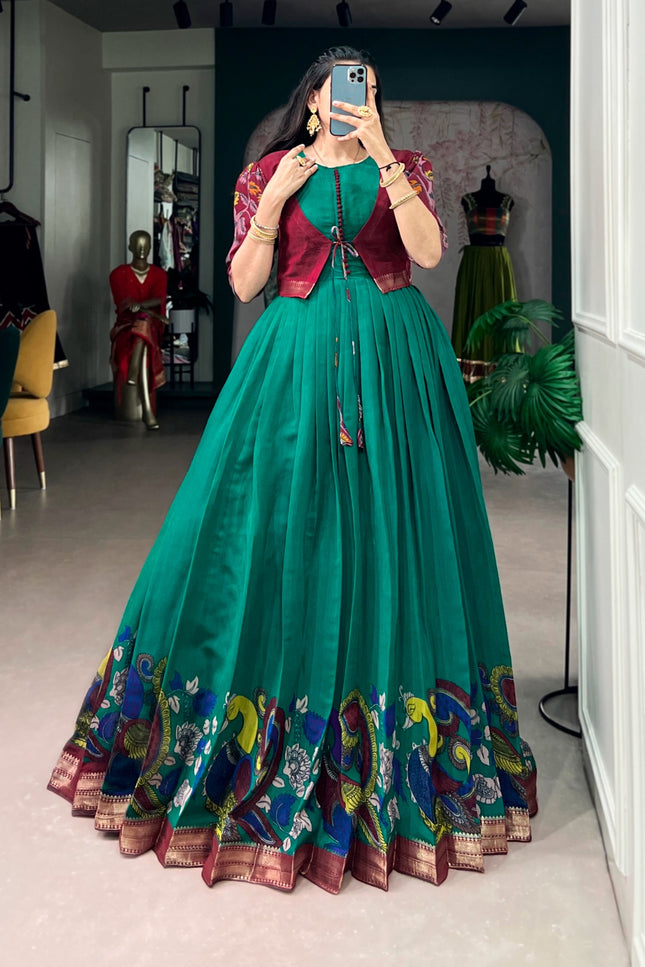 Lightweight Polyester Viscose Chanderi Gown SS729