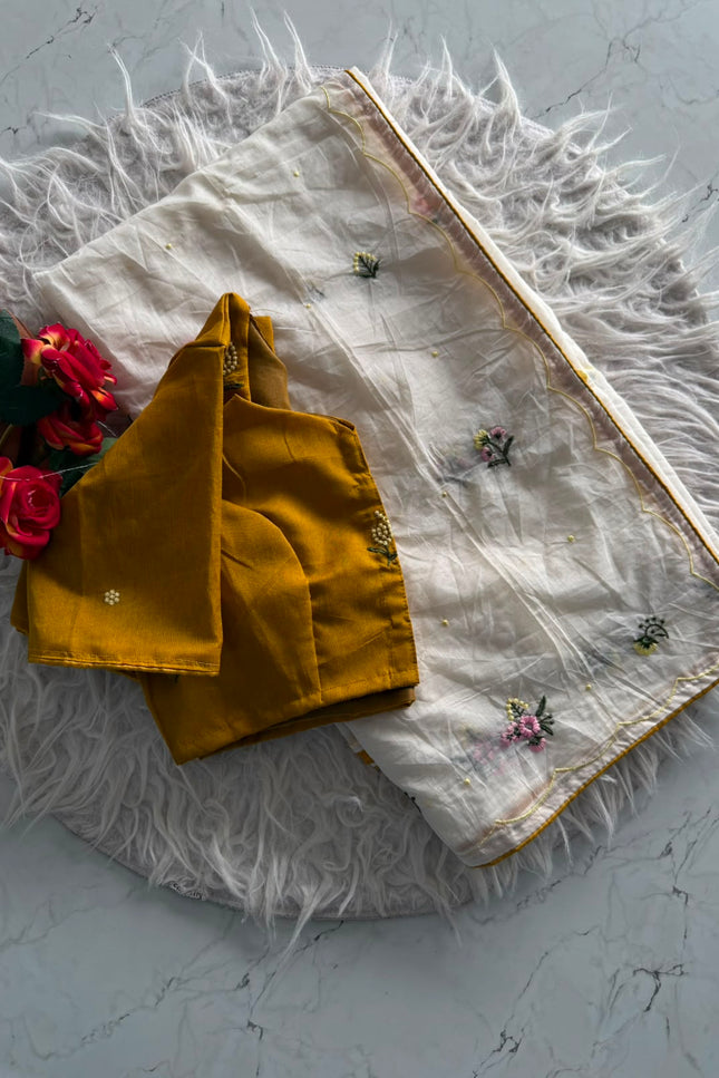 Pure Mul cotton Chanderi Saree SS726