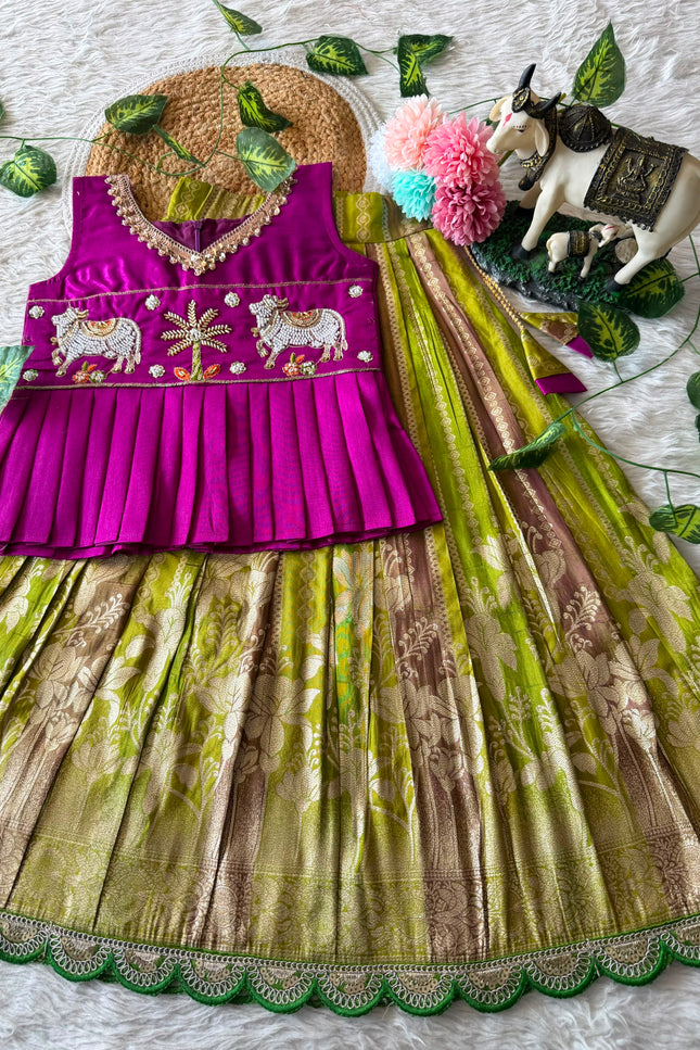 Beautiful kids Pattu Lehanga SS734