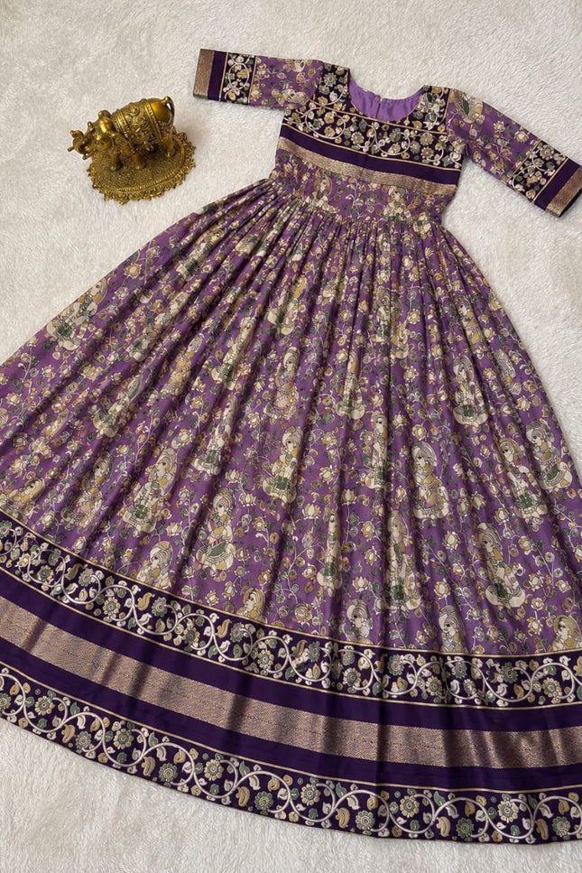 Mul Mul Cotton Kalamkari Long Gown SS742