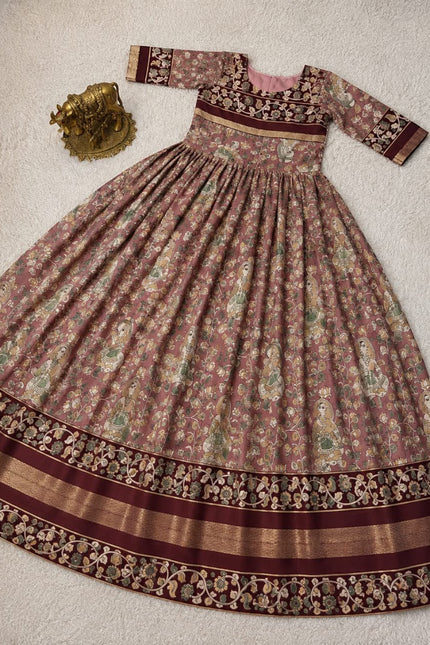 Mul Mul Cotton Kalamkari Long Gown SS742