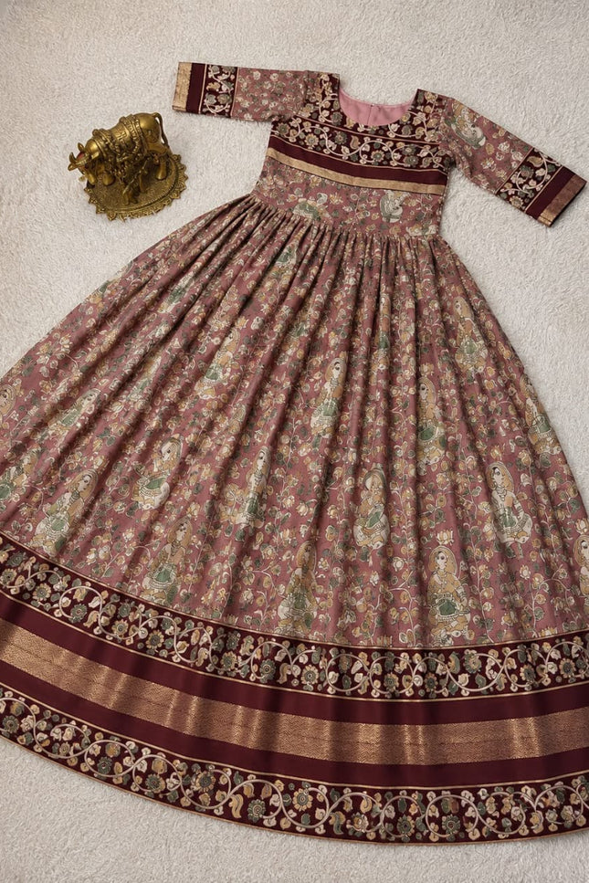 Mul Mul Cotton Kalamkari Long Gown SS742