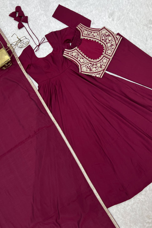 Pure Romansilk Chanderi Fully Flare Anarkali SS756