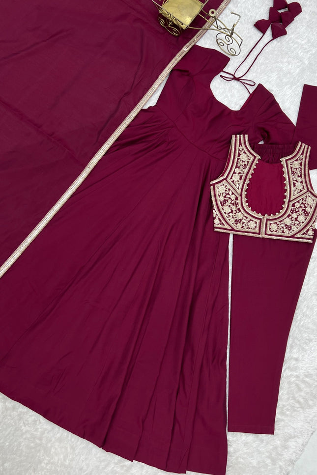 Pure Romansilk Chanderi Fully Flare Anarkali SS756