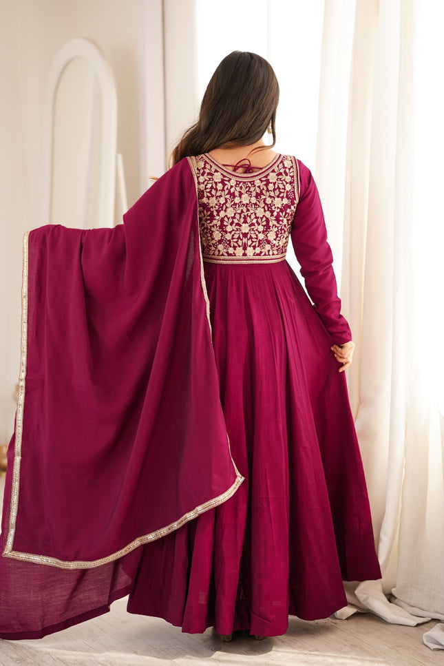 Pure Romansilk Chanderi Fully Flare Anarkali SS756