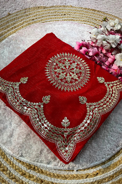 premium gotafoil work soft cotton saree SS749