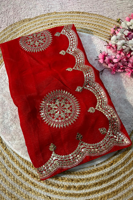 premium gotafoil work soft cotton saree SS749