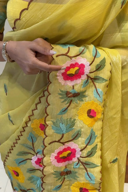 Crunchy Sunflower Designer Saree SS773
