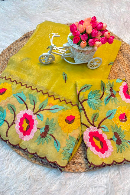 Crunchy Sunflower Designer Saree SS773