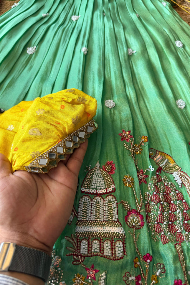 Maggam work Village Theme kids Lehanga SS765