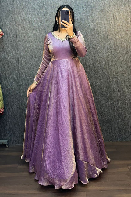FENDY SILK CRUSH MIRROR LACE GOWN SS768