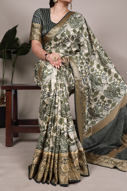Tradition weaved in Tasar Saree SS759