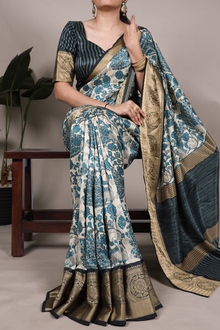 Tradition weaved in Tasar Saree SS759