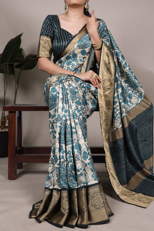 Tradition weaved in Tasar Saree SS759