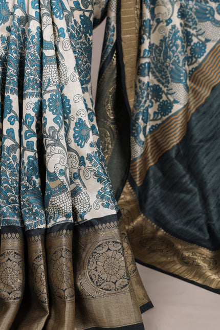 Tradition weaved in Tasar Saree SS759