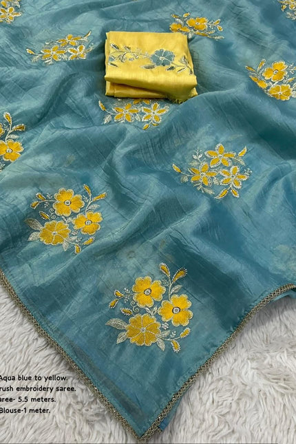 Soft paper crush saree SS771