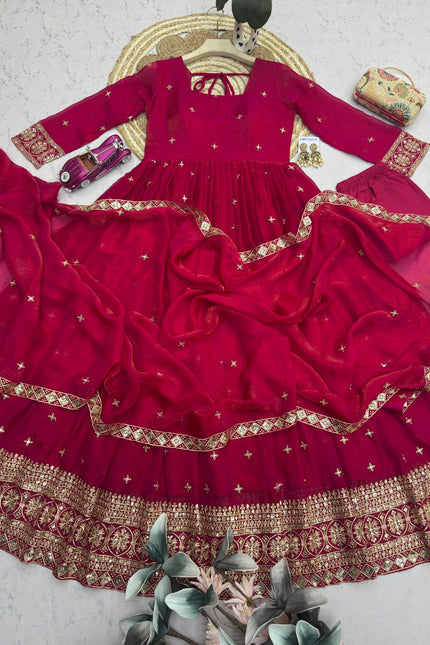 Designer Party Wear Fandy Silk Gown SS770