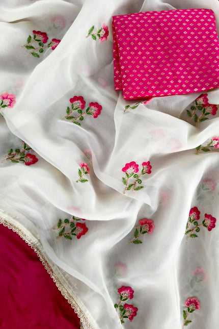 Pure chiffon saree  with flower buttis SS778