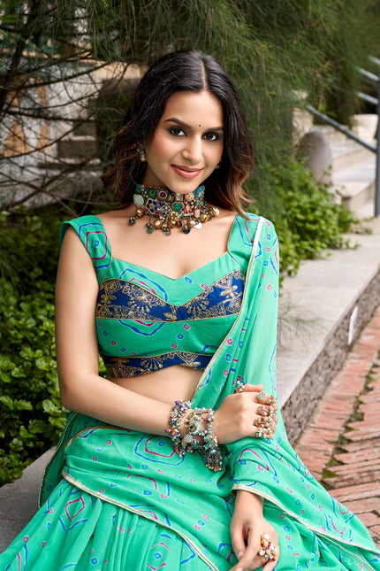 Complemented by vintage look lehanga SS783