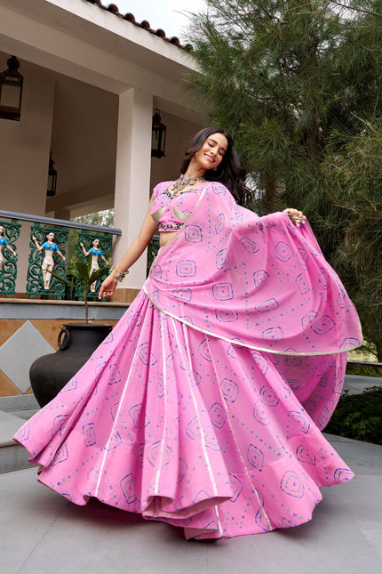 Complemented by vintage look lehanga SS783