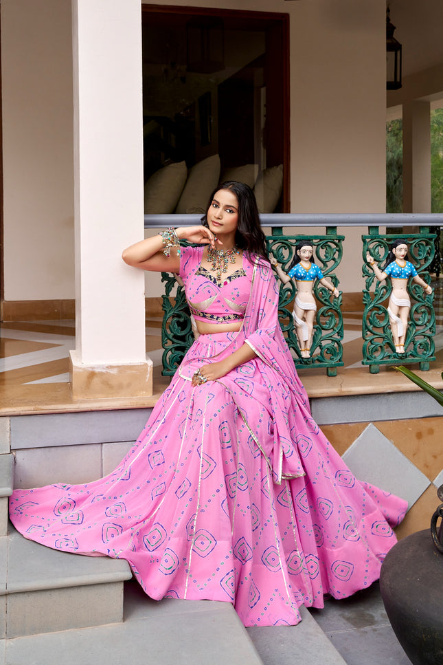 Complemented by vintage look lehanga SS783
