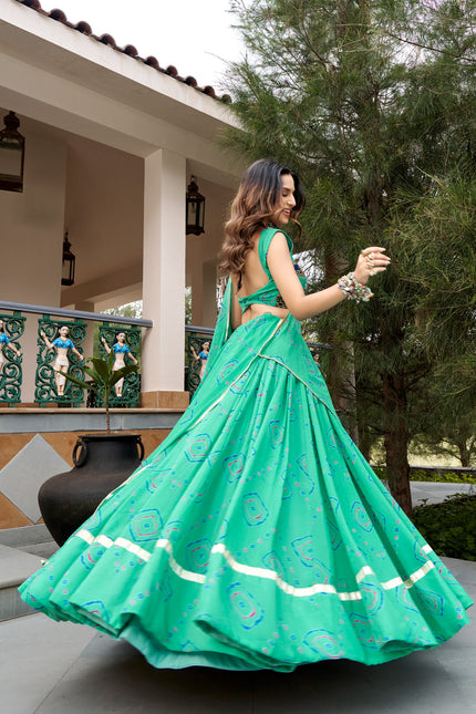 Complemented by vintage look lehanga SS783