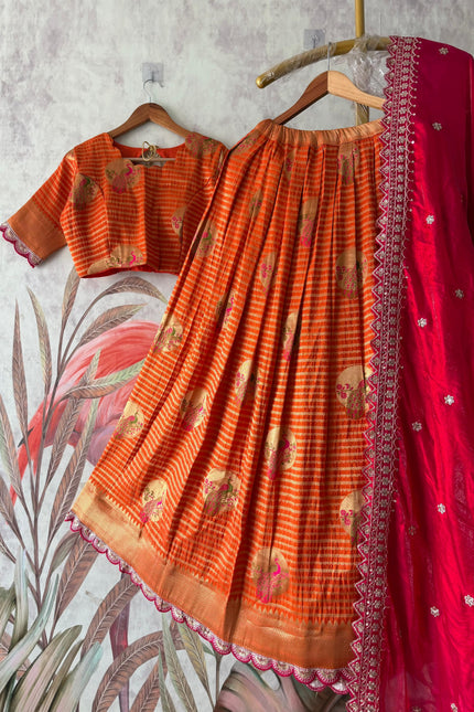 Peacock Theme Lehenga With Maggam work Duppta SS776