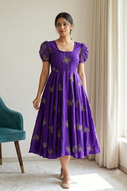 Trending Eye-catching Beads Sequance Work Gown SS774
