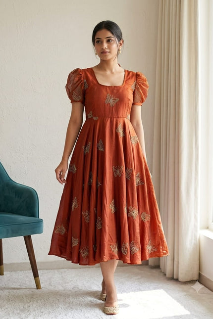 Trending Eye-catching Beads Sequance Work Gown SS774