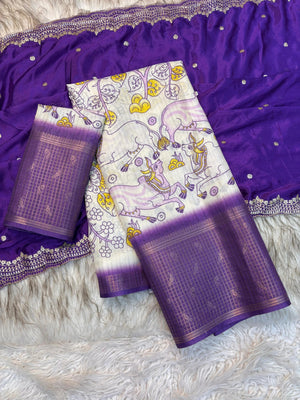 white & purple cow