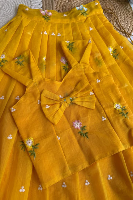 SS784 mul chanderi crop top lehnega