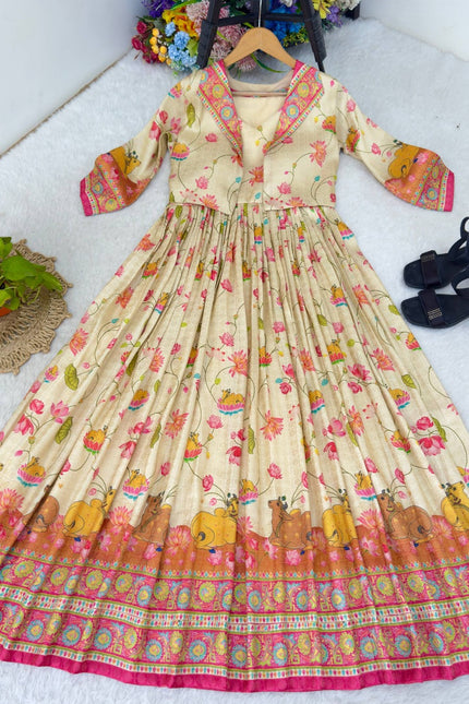 Naylon Viscos Soft Silk Jacquard Gown SS797