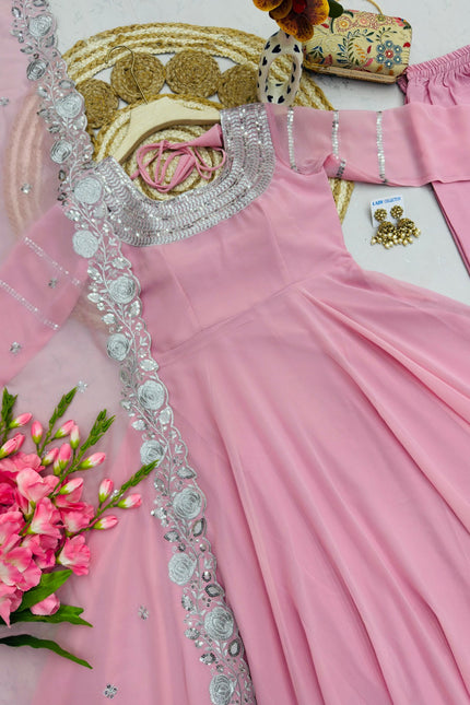 Fox Georgette Embroidery Sequins Gown SS790