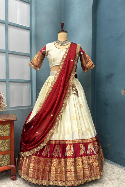 Kanjivaram silk full stiched Lehenga SS795