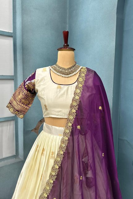 Kanjivaram silk full stiched Lehenga SS795