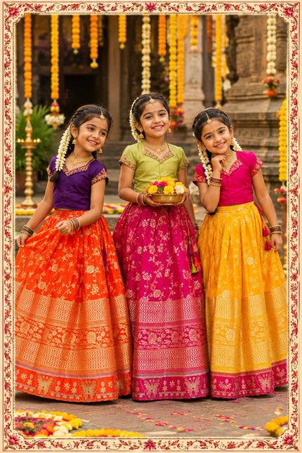 Royal Trio Contrast Kids Lehenga-Choli  SS796