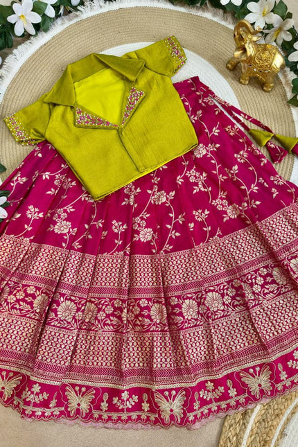 Royal Trio Contrast Kids Lehenga-Choli  SS796