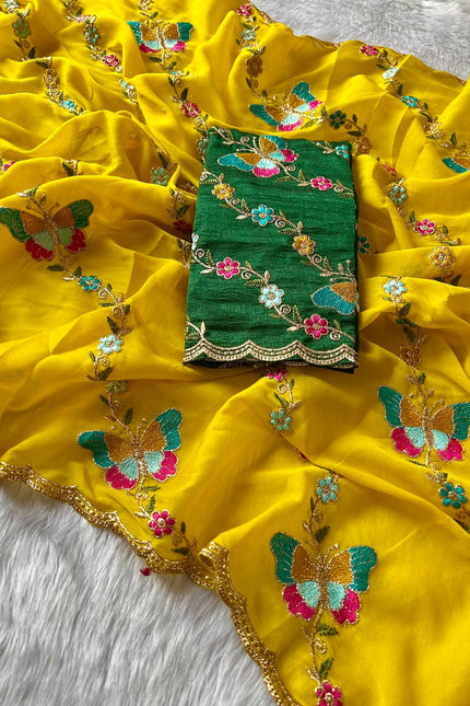 Star georgette elegant & beautiful designer sarees SS798
