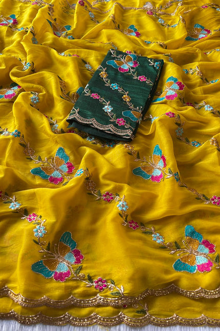 Star georgette elegant & beautiful designer sarees SS798