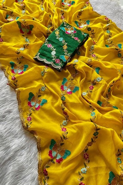 Star georgette elegant & beautiful designer sarees SS798