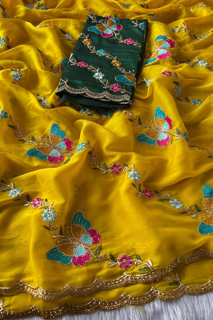 Star georgette elegant & beautiful designer sarees SS798
