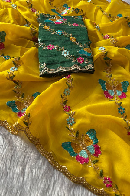 Star georgette elegant & beautiful designer sarees SS798