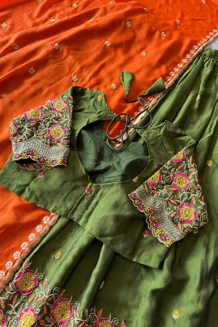 FLORAL Theme Lehenga With Cutdana work Duppta  SS799