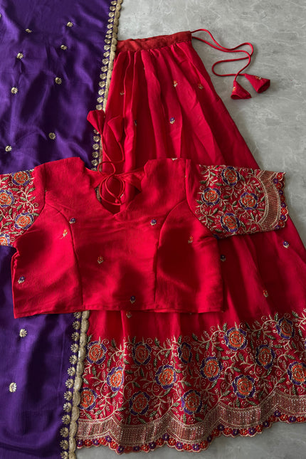 FLORAL Theme Lehenga With Cutdana work Duppta  SS799