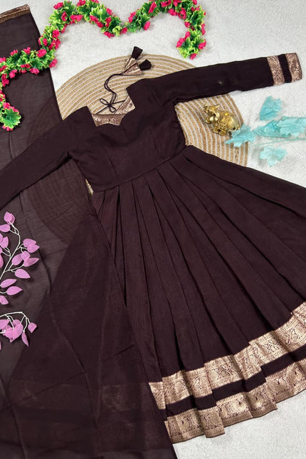 Beautifully pleated gown with  elegant festive look SS803