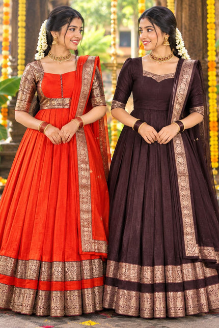Beautifully pleated gown with  elegant festive look SS803