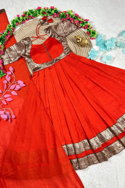 Beautifully pleated gown with  elegant festive look SS803