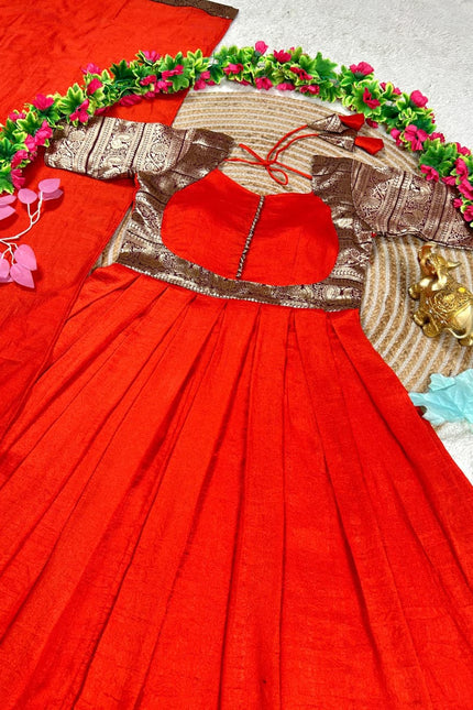Beautifully pleated gown with  elegant festive look SS803