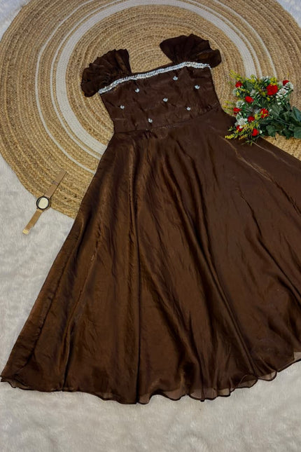 Premium space silk  functional wear Maxi gown SS802